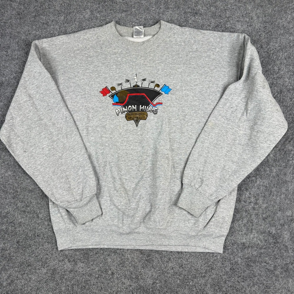 Fruit of the Loom Sweatshirt Mens XXL Gray Pinon Hills Golf Graphic Pullover